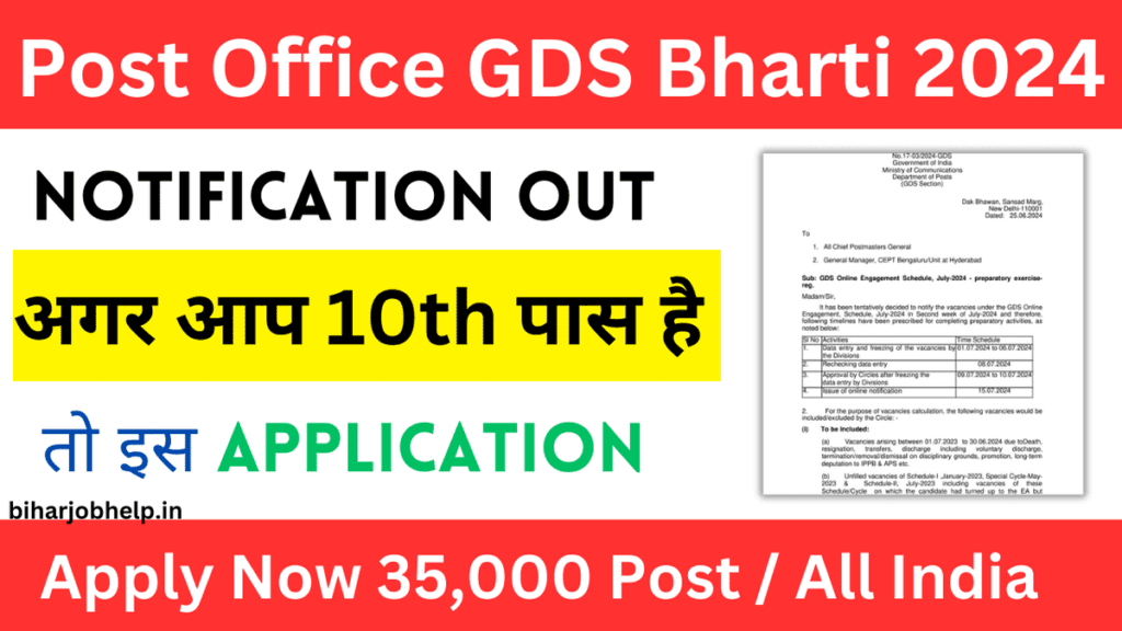 Post Office GDS Bharti 2024 इस दिन से आवेदन शुरू जल्दी देखे | India Post Office GDS New Vacancy 2024