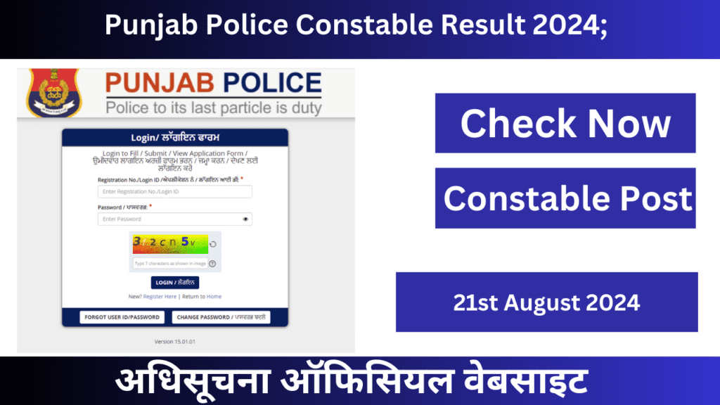 Punjab Police Constable Result 2024