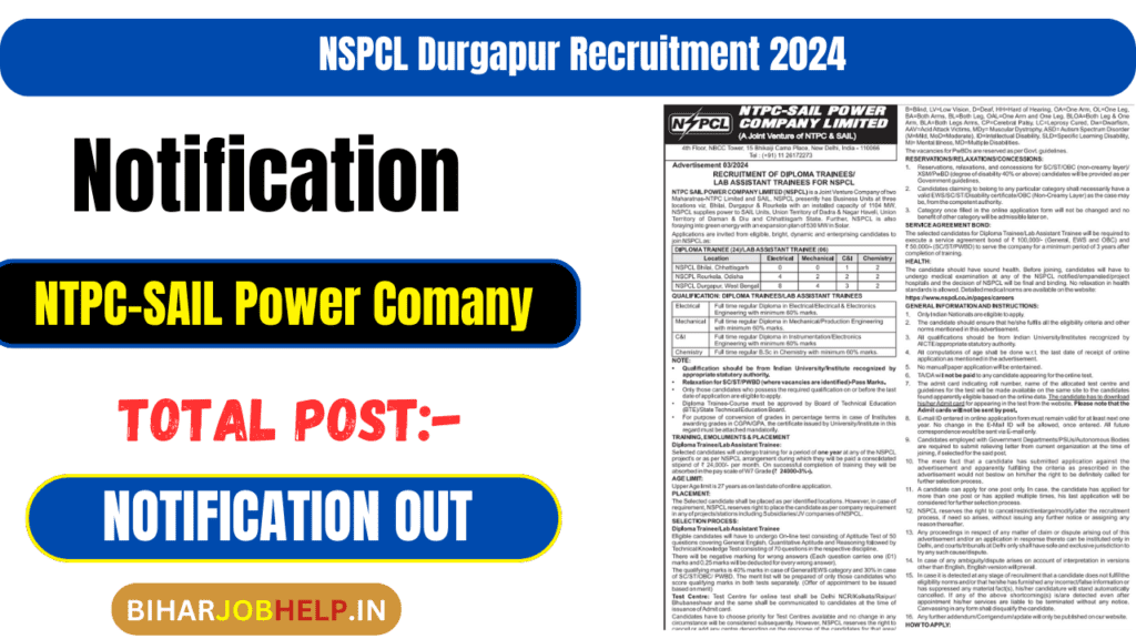 NSPCL Trainee Recruitment 2024