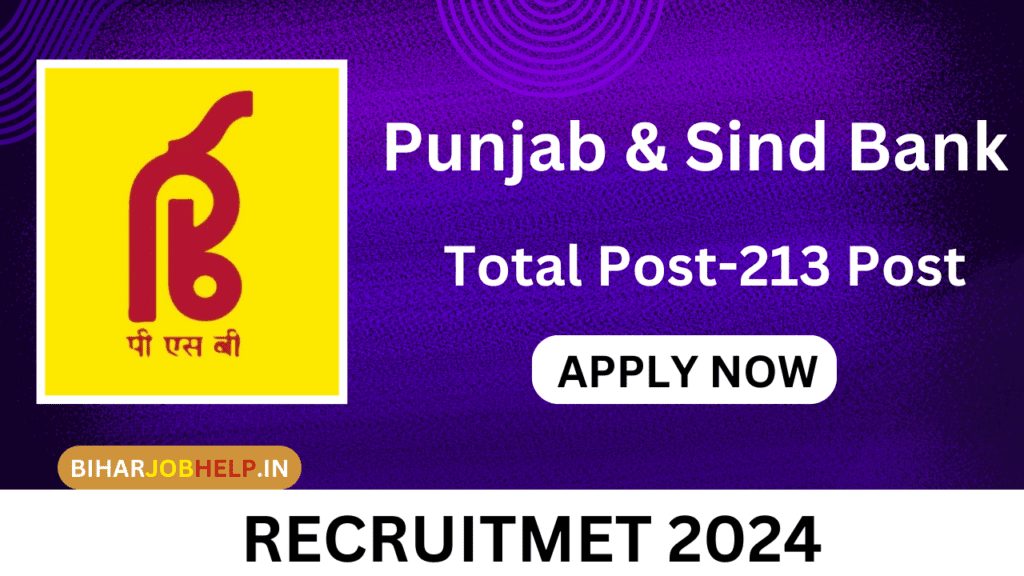 Punjab and Sind Bank SO Recruitment 2024