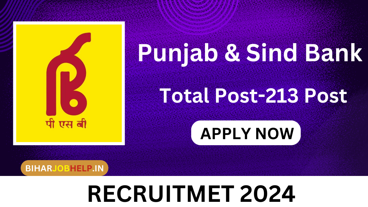 Punjab and Sind Bank SO Recruitment 2024