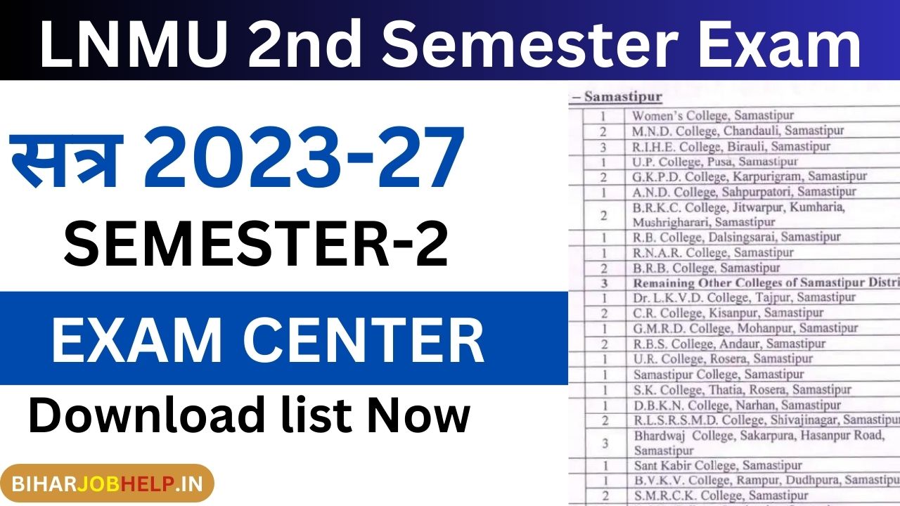 LNMU 2nd Semester Exam Dates for 2023-27