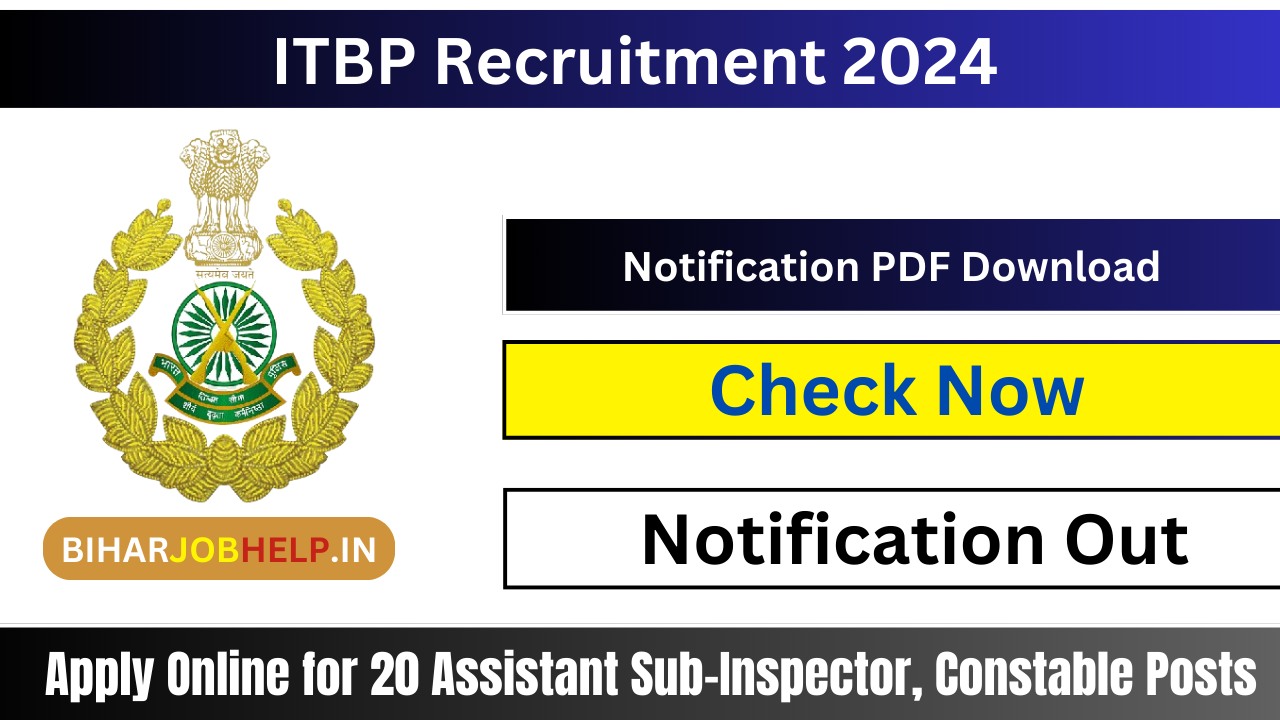 ITBP Recruitment 2024 Notification PDF