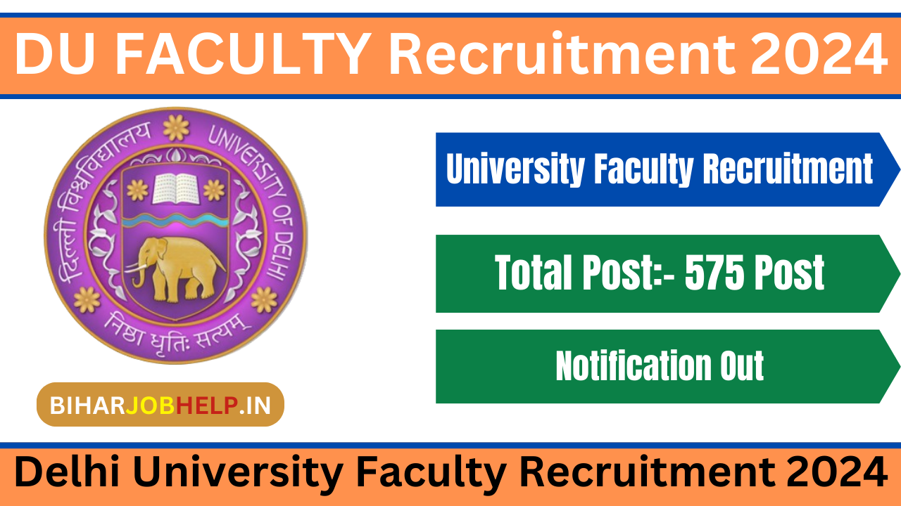 PHD Graduates, Delhi University Faculty Recruitment 2024