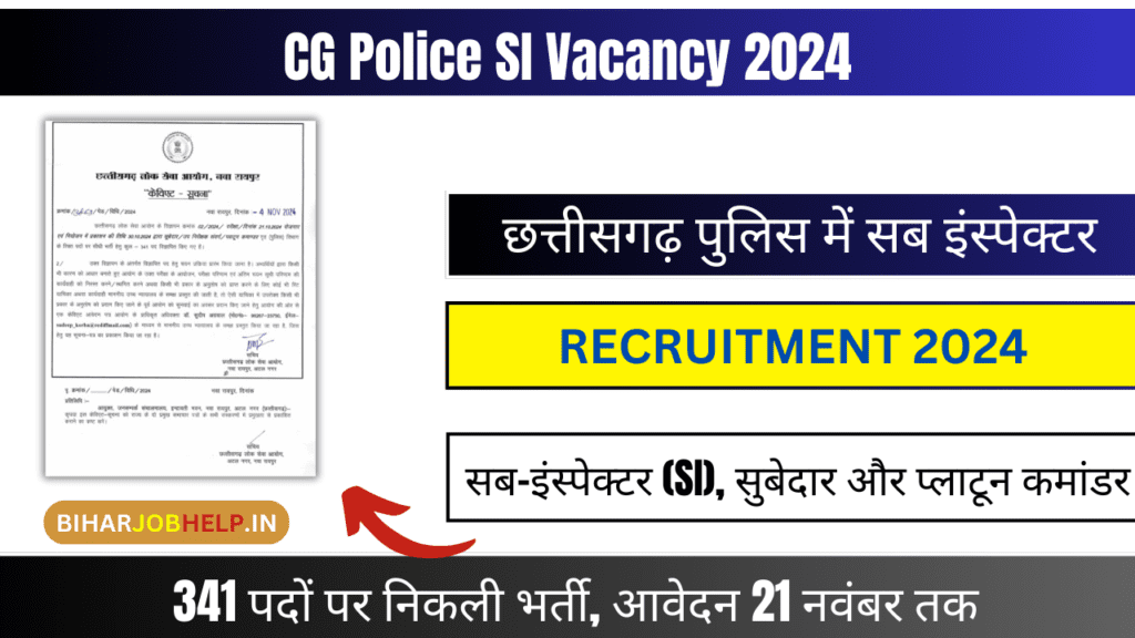 Chhattisgarh CG Police SI Vacancy 2024