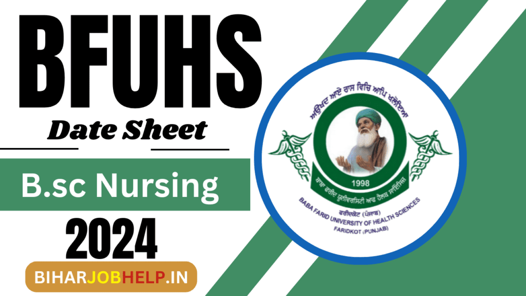 BFUHS Date Sheet 2024 B.sc Nursing PDF