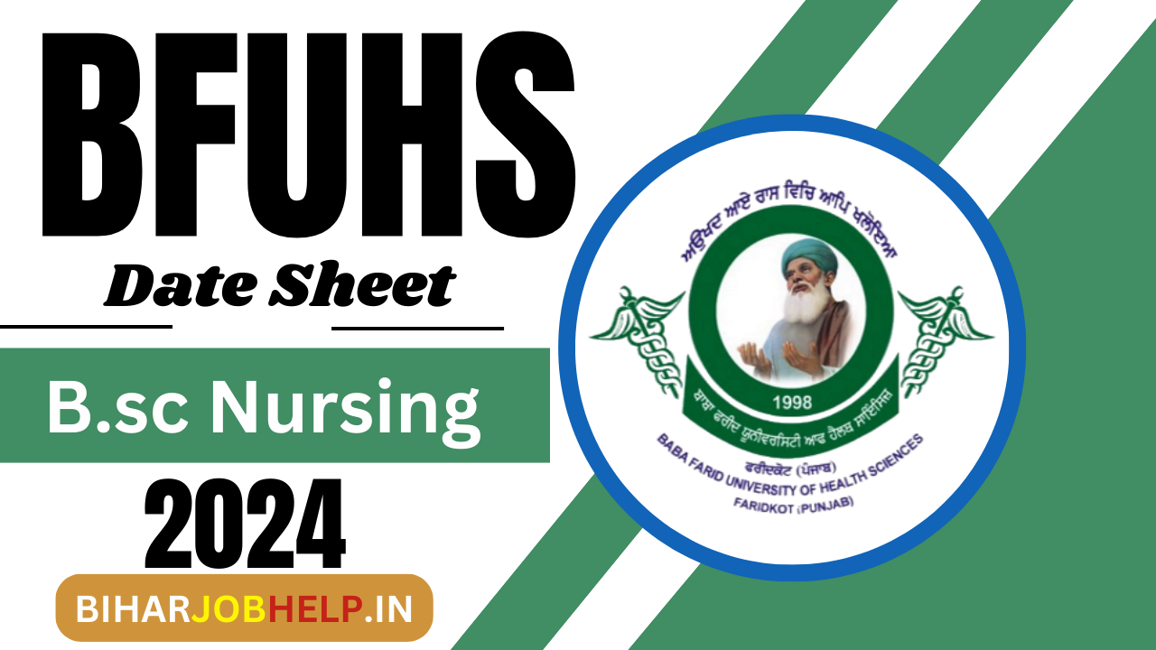 BFUHS Date Sheet 2024 B.sc Nursing PDF