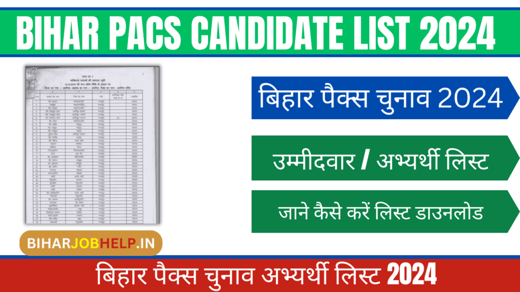 Bihar Pacs Candidate List 2024