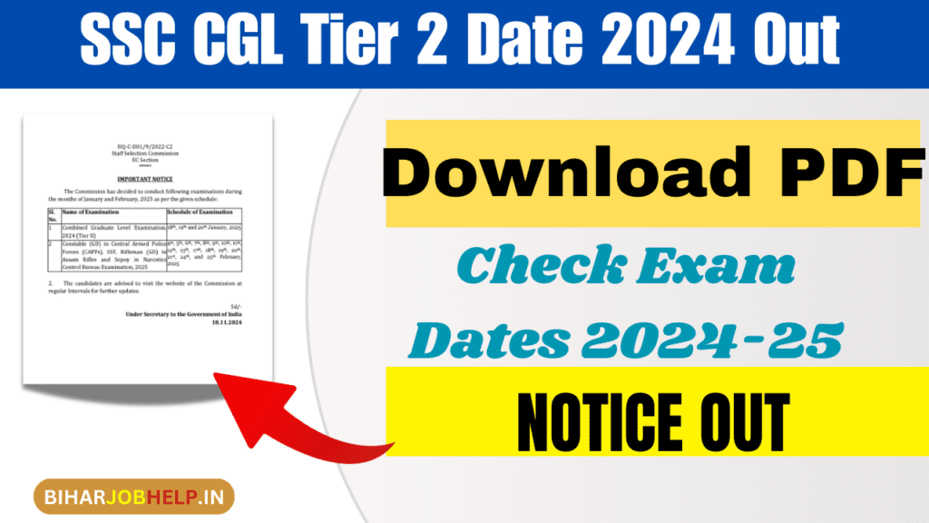 SSC CGL Tier 2 Date 2024 Out