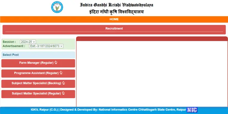 IGKV Raipur Recruitment 2025