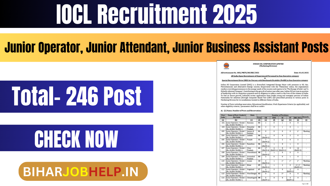 IOCL Recruitment 2025 Notification